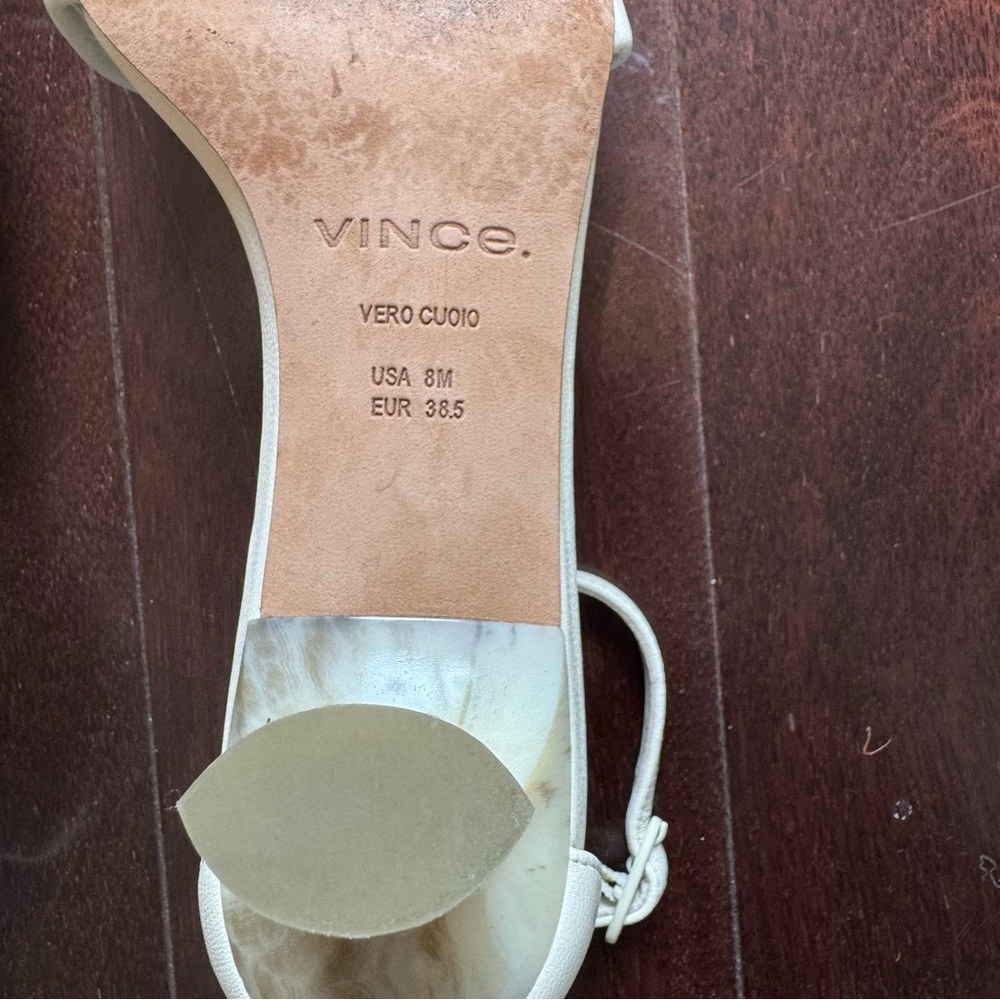Vince Cream Ankle Strap kitten heel sandals. - Picture 8 of 8